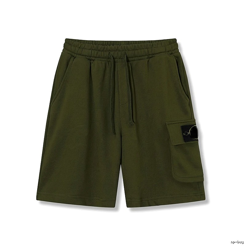 Stone Island military green work-style shorts