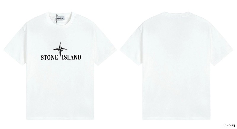 Stone Island Printed Street Style White T-Shirt