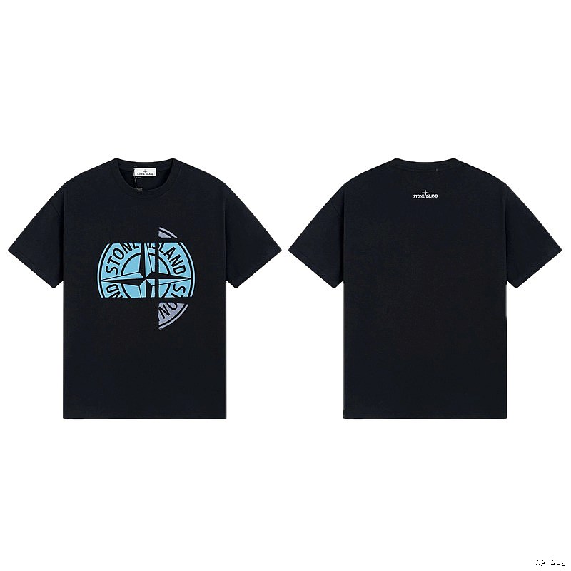 Stone Island Split Compass Street Style Black T-Shirt