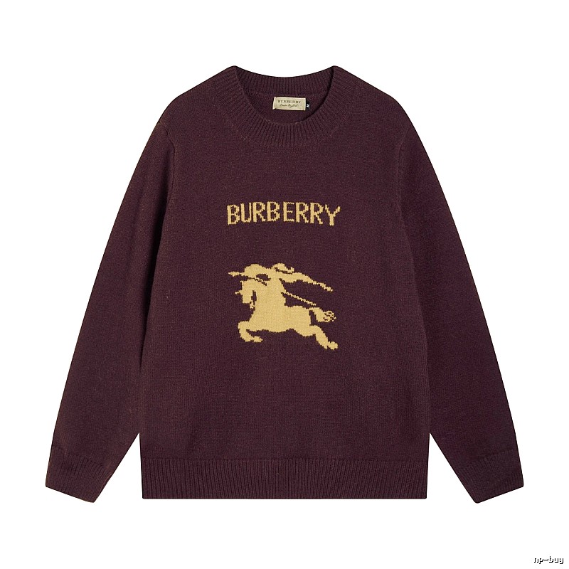 Streetwear Rotation Wool Knit Sweater by Burberry with Graphic Lettering