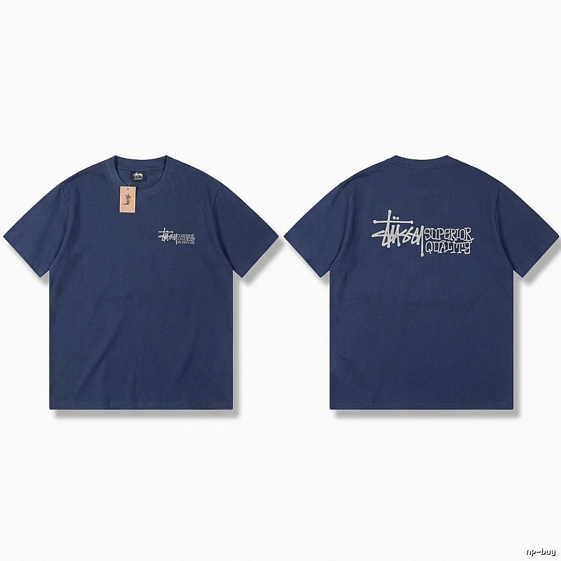 Stussy basic casual dark blue T-shirt