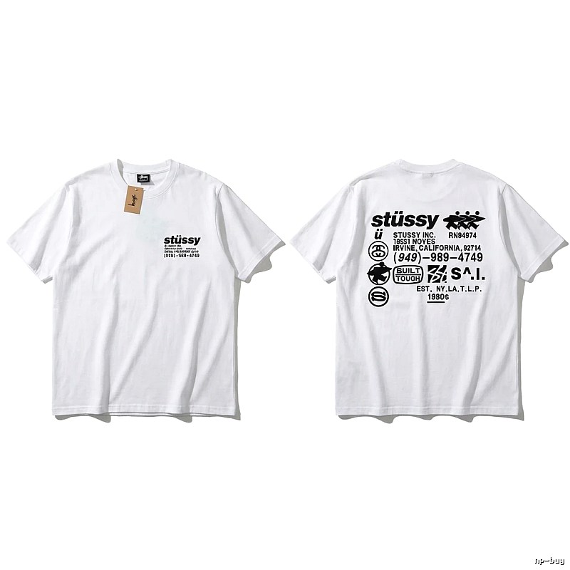 Stussy basic style, simple style, white T-shirt