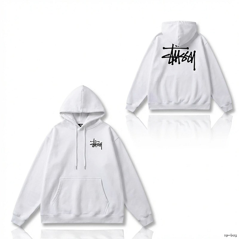 Stussy basic style simple white sweatshirt