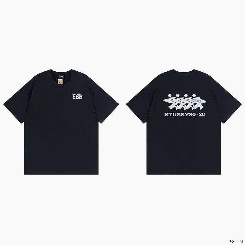 Stussy Black Spider Graphic T-Shirt Modern Fit Logo