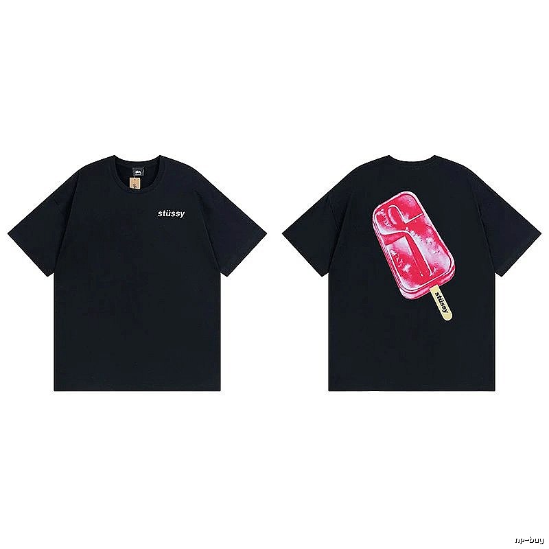 Stussy Black Spider Graphic T-Shirt Resort Wear Logo
