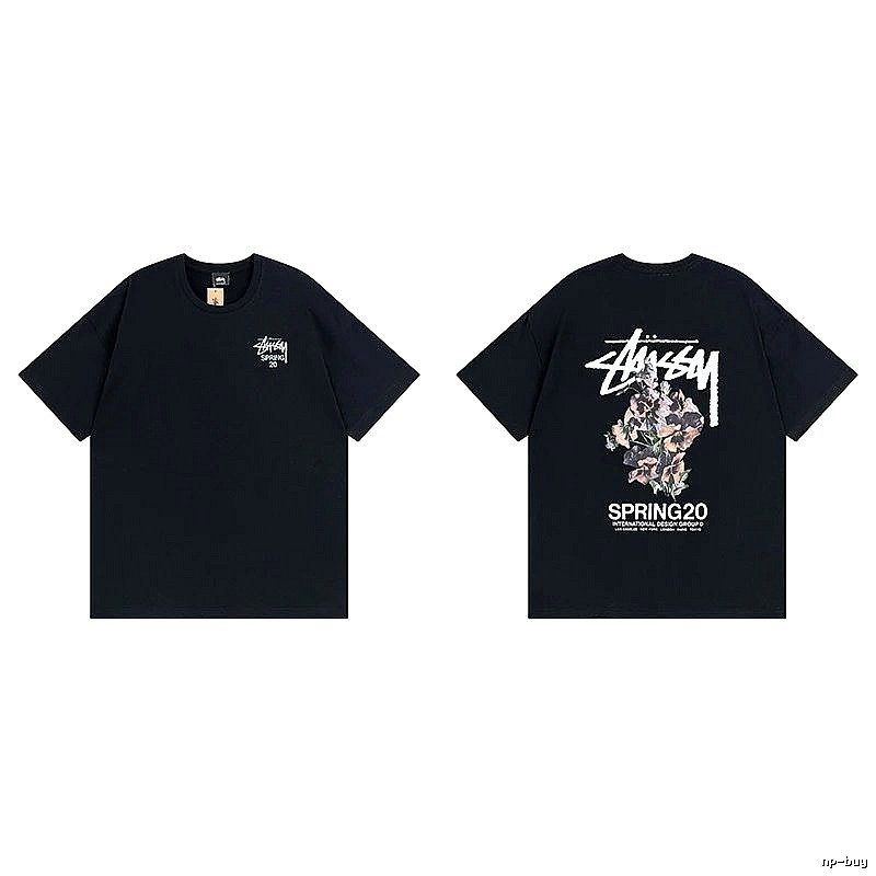 Stussy Black Spider Graphic T-Shirt Warm Weather Logo