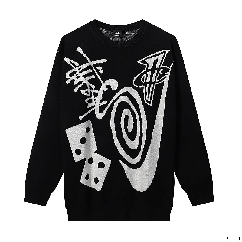 Stussy Black Swirl Graphic SweatShirt Commuter Look