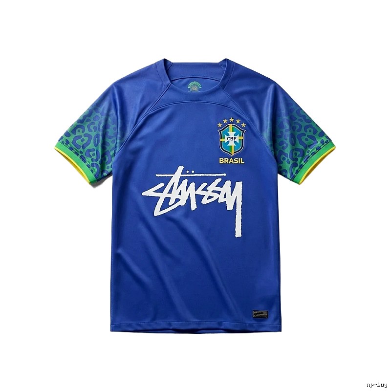 Stussy Brazil National Team Co-branded Blue T-shirt