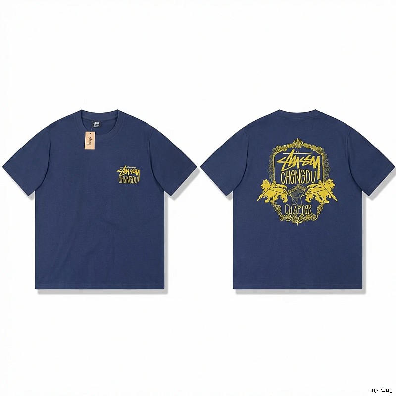 Stussy Chengdu Series Deep Blue Trendy T-shirt