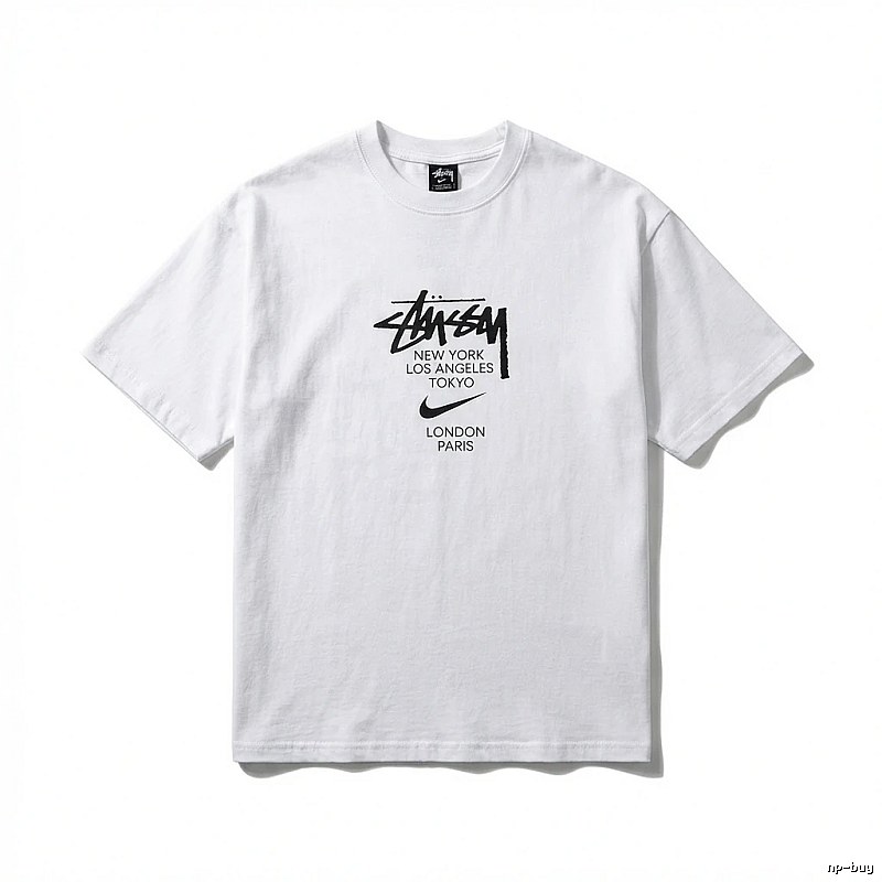 Stussy Co-branded Simple Style White T-shirt