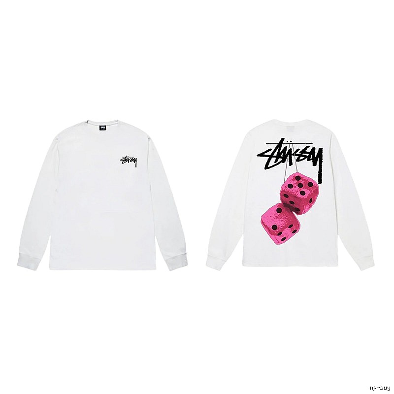 Stussy Dice Pattern White Long-sleeve Shirt