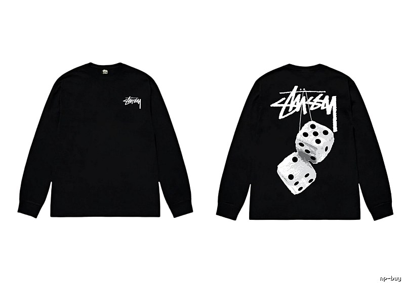 Stussy dice print style black long-sleeve