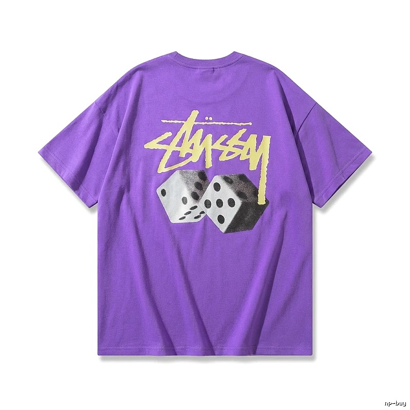 Stussy Dice Print Trendy Purple T-shirt