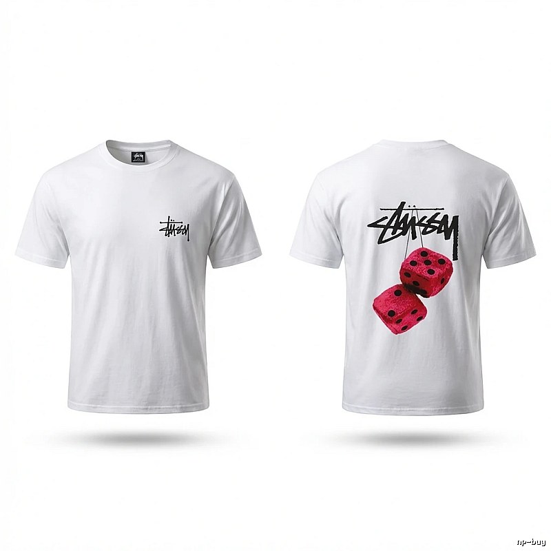 Stussy Dice Print White T-shirt