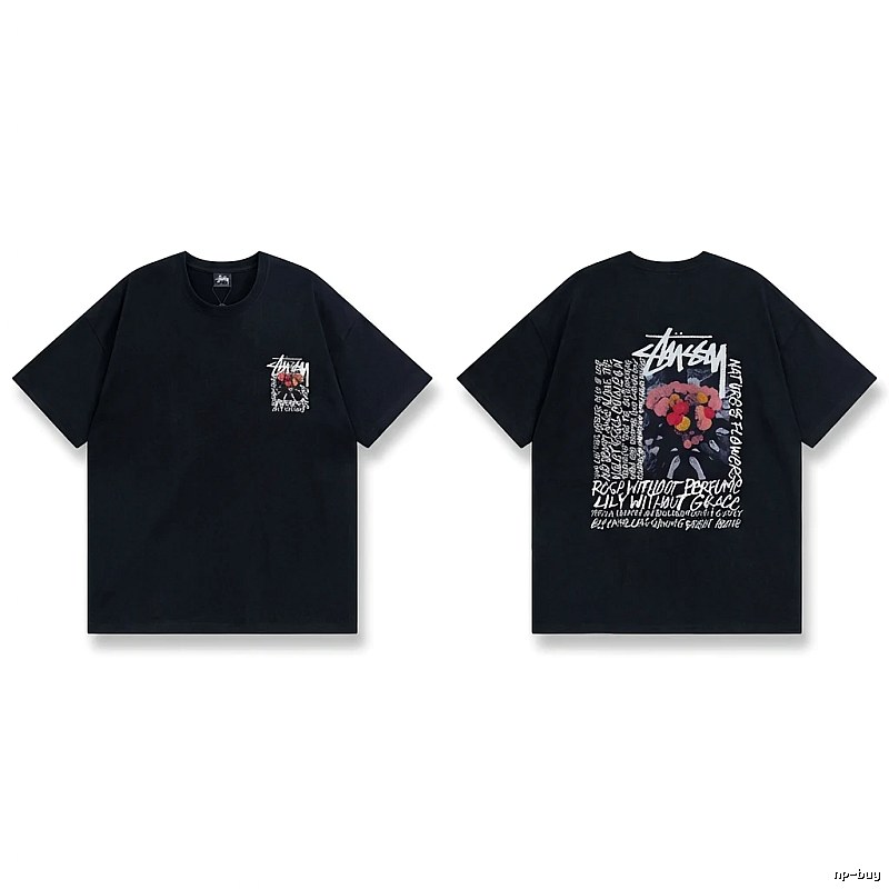 Stussy Floral Style Black T-shirt