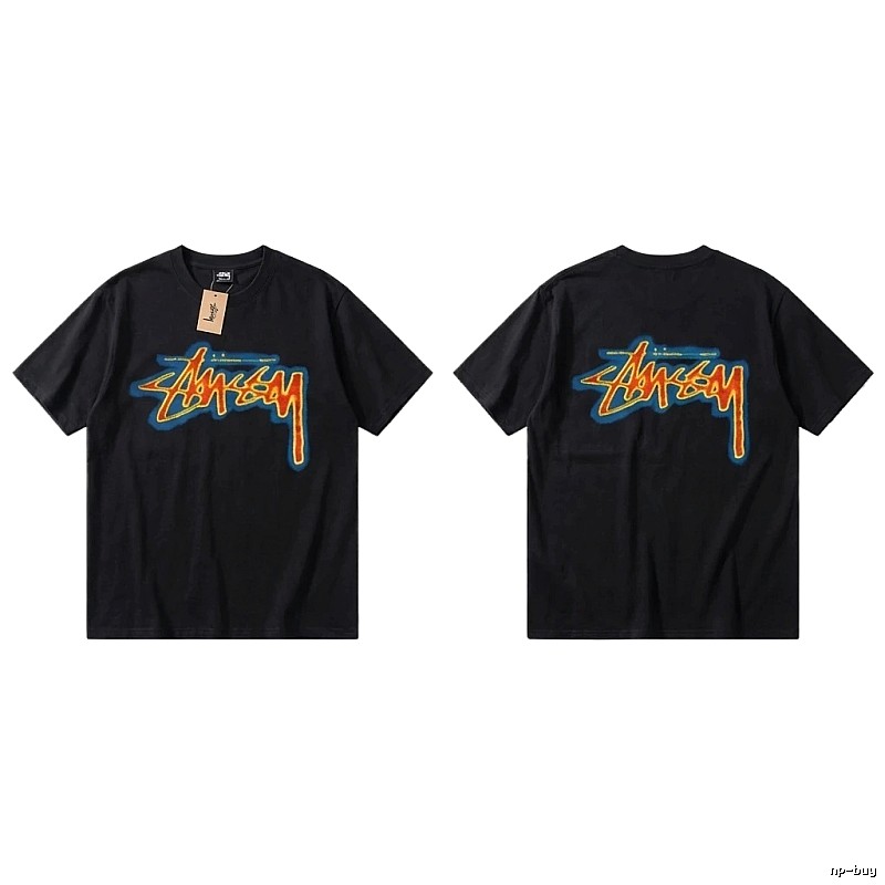 Stussy graffiti-style black T-shirt
