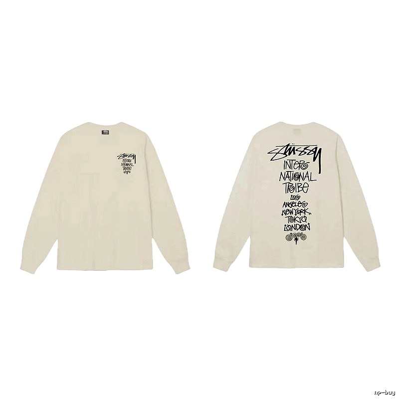 Stussy graffiti-style off-white long-sleeve