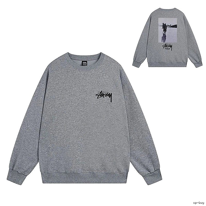 Stussy Gray Style 537 Graphic SweatShirt Clean Colorway