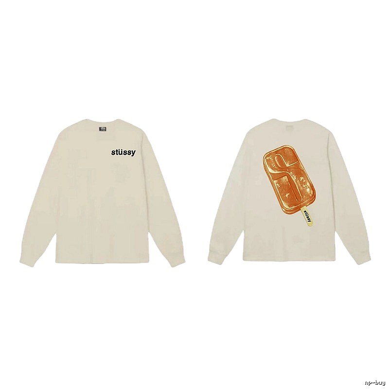 Stussy Ice Cream Style Off-White Long-Sleeve Shirt