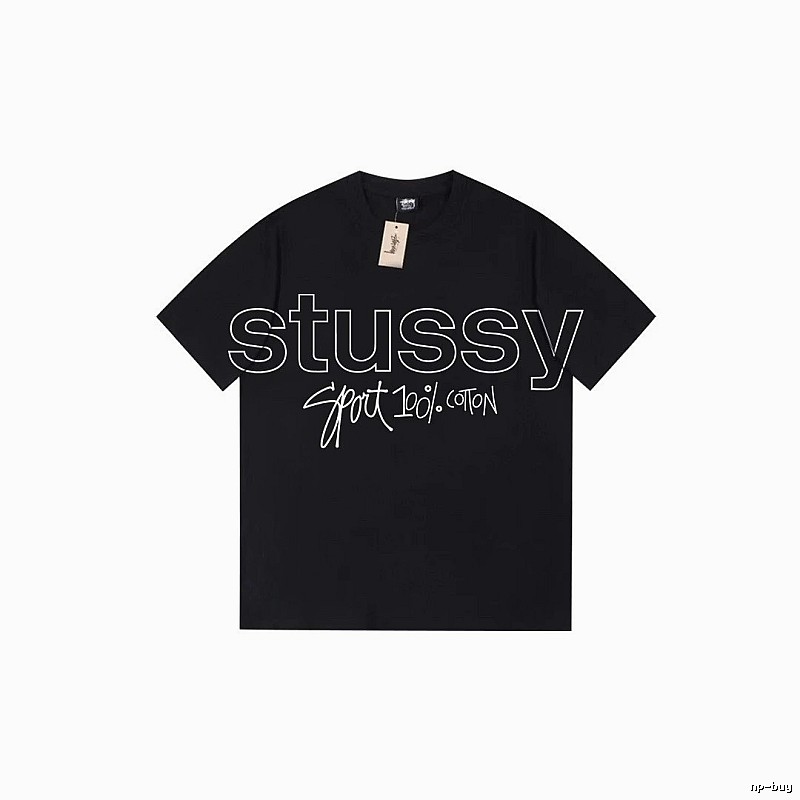 Stussy Premium Style Graphic T-shirt Black White Stussy for Resort Outfits