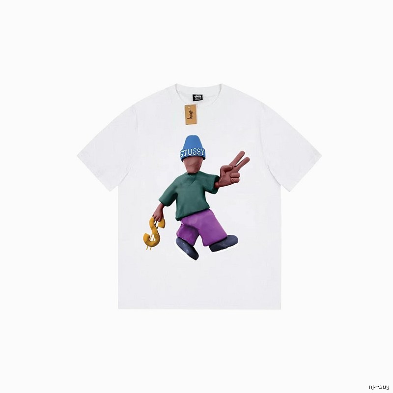 Stussy Relaxed Graphic T-shirt Black White Stussy with Designer-Inspired Detail