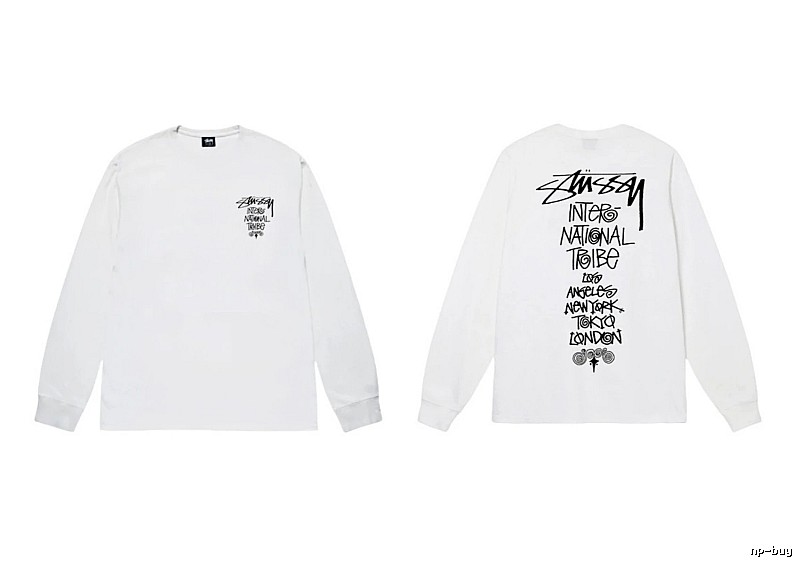 Stussy retro-style white long-sleeved shirt
