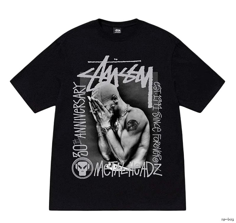Stussy Statement Graphic T-shirt Black White Stussy for Easy Pairing