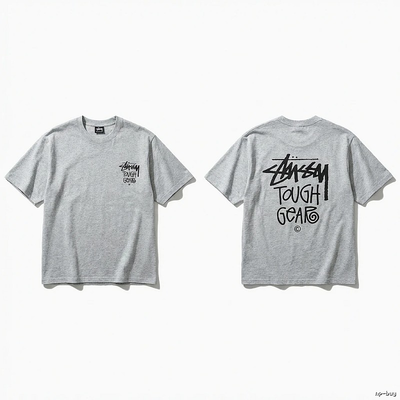 Stussy Tough Gear series grey T-shirt