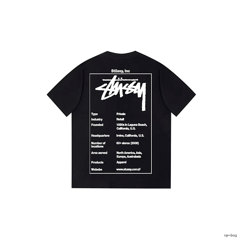 Stussy Travel Graphic T-shirt Black White Stussy with Modern Look