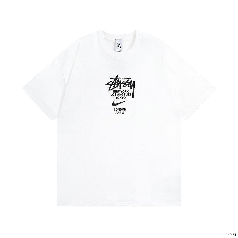Stussy White Spider Graphic T-Shirt Airport Outfit Logo