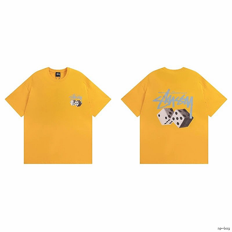 Stussy Yellow Spider Graphic T-Shirt Summer Styling Logo