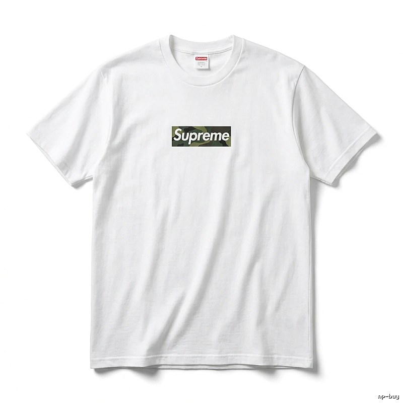 Supreme Camouflage Simple White T-shirt