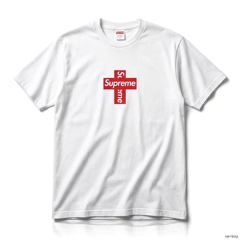 Supreme Cross Trend Brand White T-shirt
