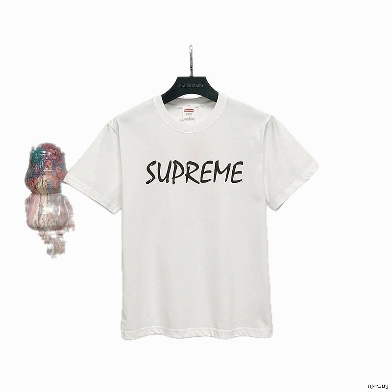 Supreme Hand-drawn Print Street Style White T-Shirt