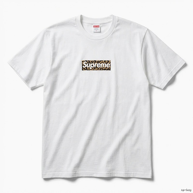 Supreme leopard - print style white T - shirt