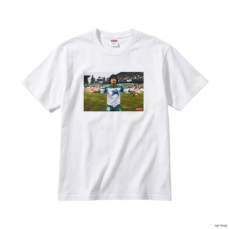 Supreme Maradona-style white T-shirt