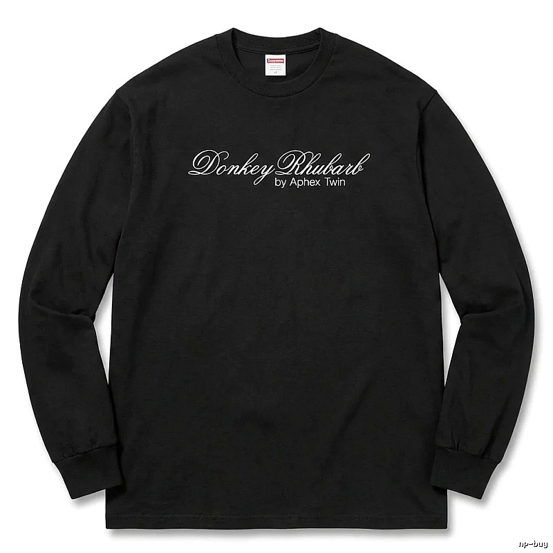 Supreme Print Retro Style Black Long-sleeve Shirt