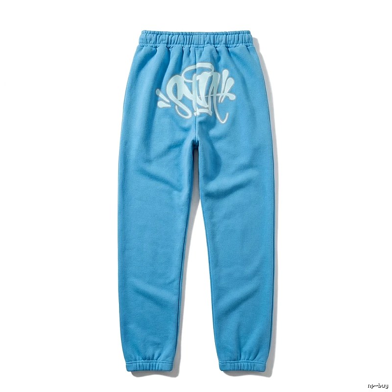 SynaWorld graffiti-style light blue sweatpants