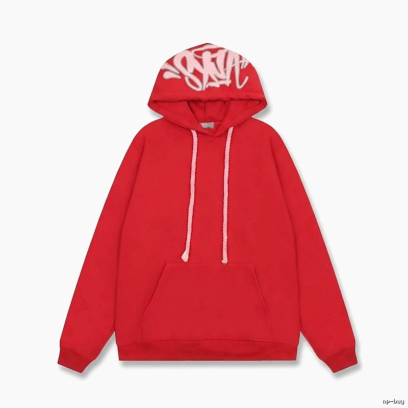 SynaWorld graffiti-style red hoodie