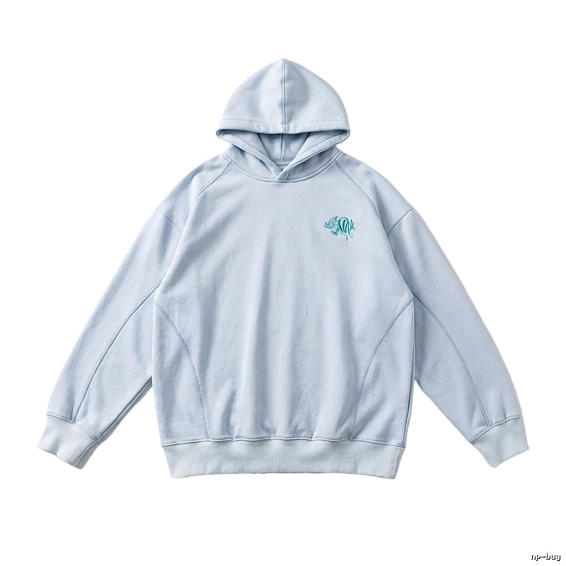 SynaWorld Simple Style Light Blue Hoodie