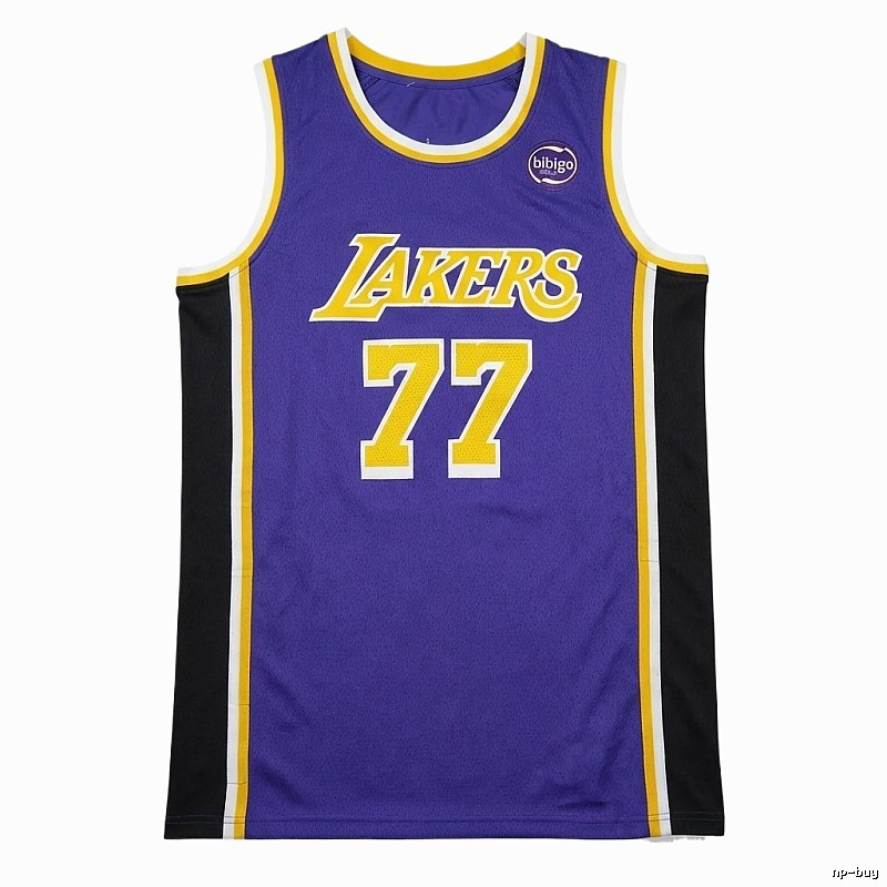The No. 77 purple basketball jersey of the Lakers.
