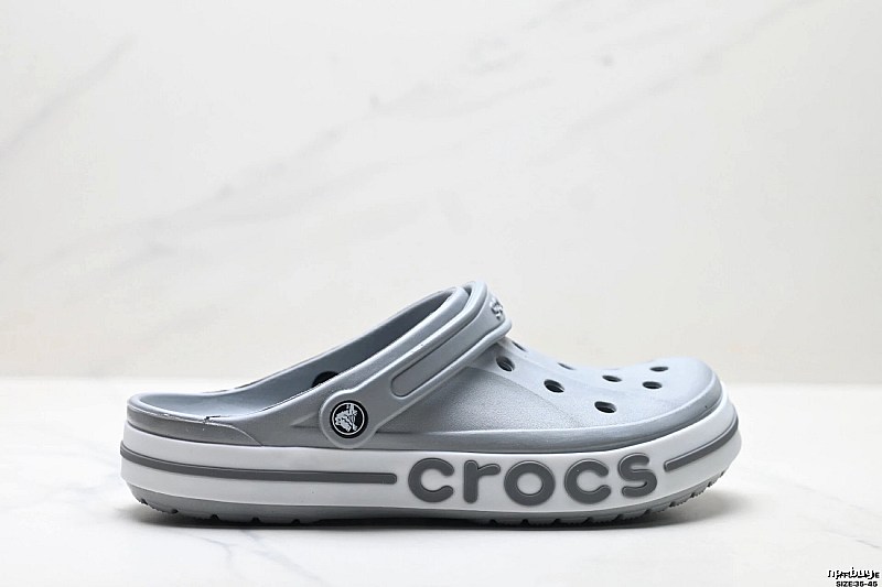 The trendy and cool style of Crocs clogs in silver gray.
