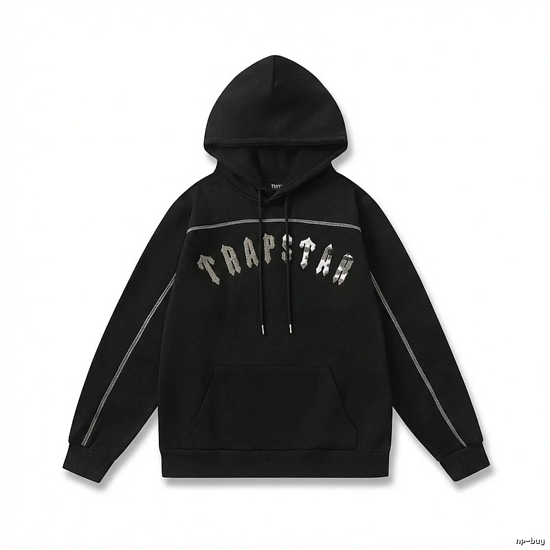 Trapstar Letter Style Black Hoodie