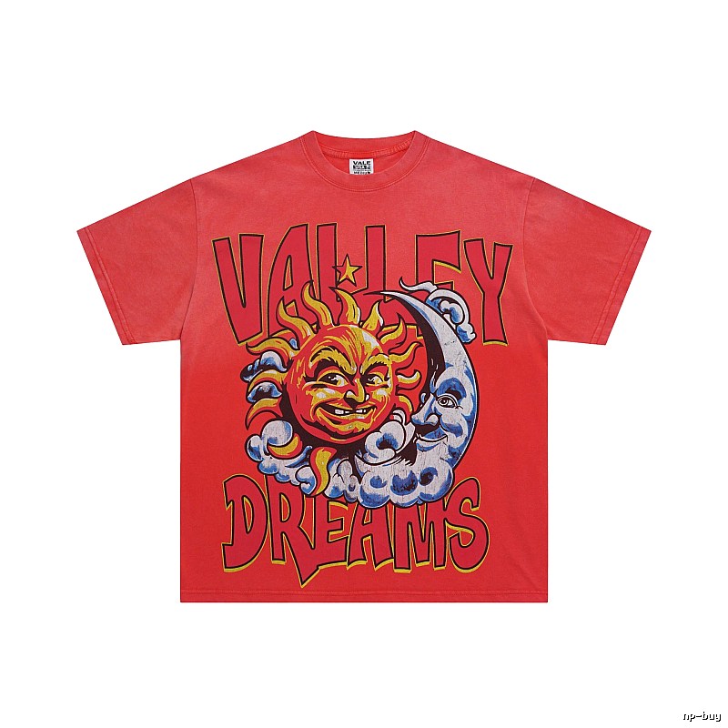 Valley Sun & Moon Vintage Red Short-sleeve T-shirt