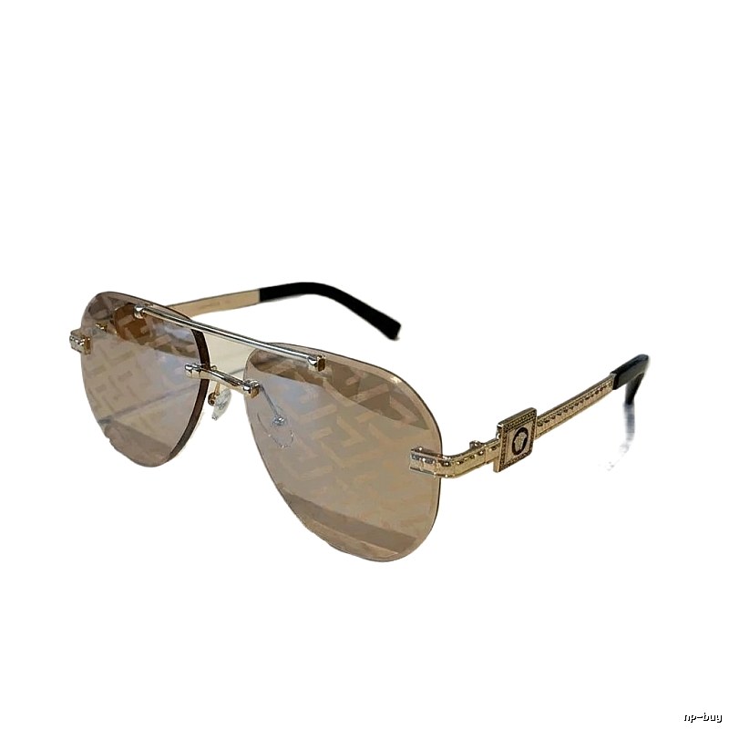 Versace metallic-style tea-colored sunglasses