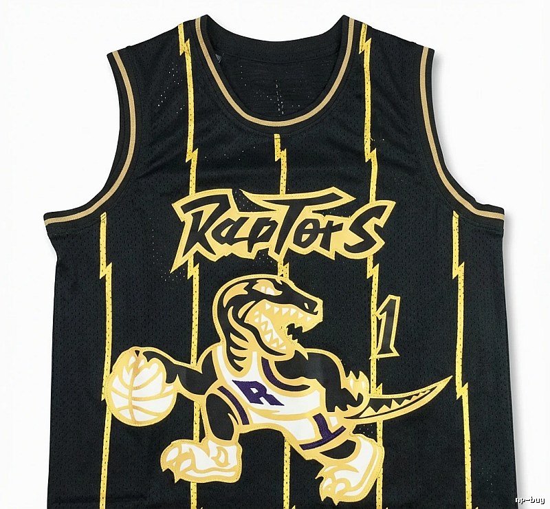 Vince Carter Raptors black and gold trendy brand vest