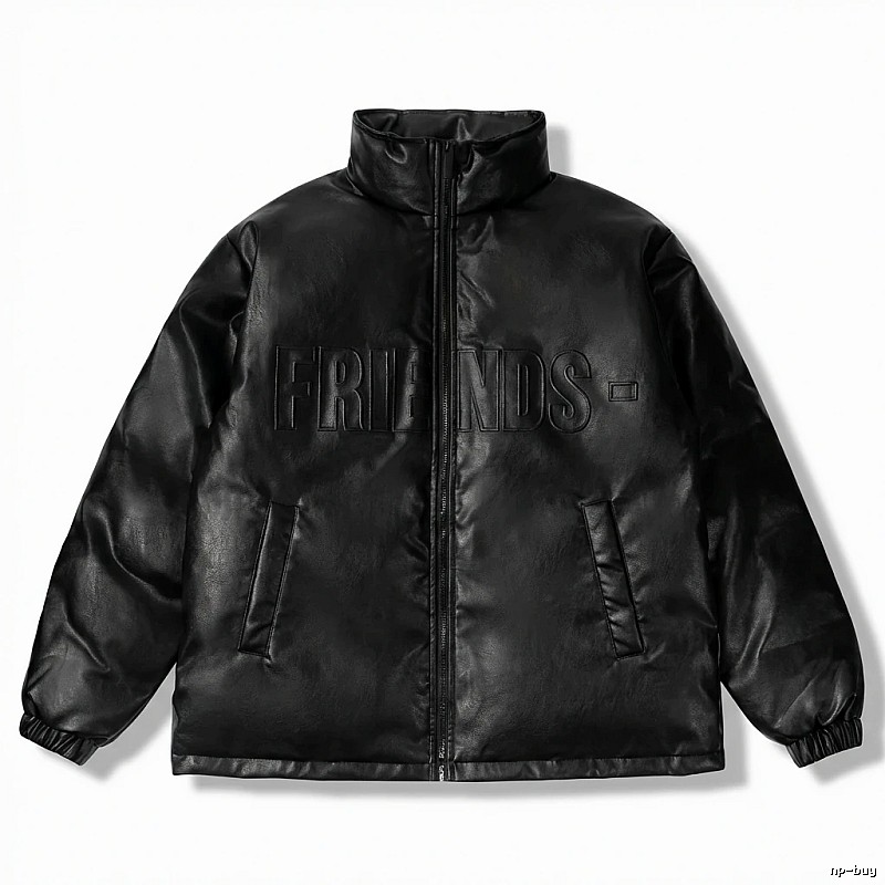 Vlone black trendy and cool style cotton-padded jacket