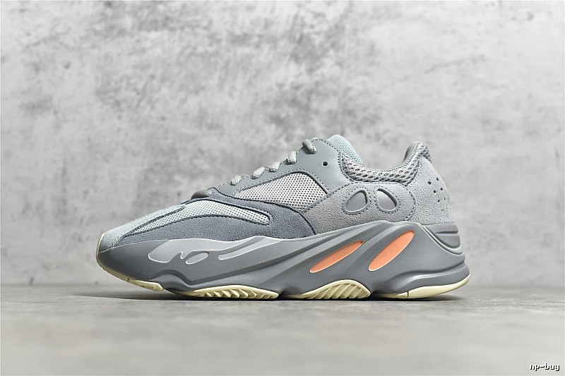 Yeezy Gray and Orange Chunky Runners Defined by Sock-Like Collar